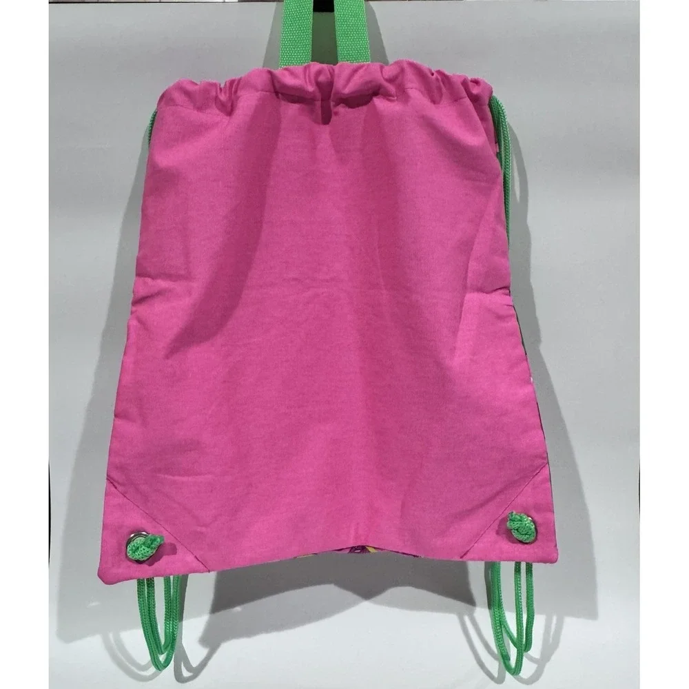 Girl Scouts Of America Hot Pink Emoji Drawstring Cinch Backpack‎ Sack Bag EUC